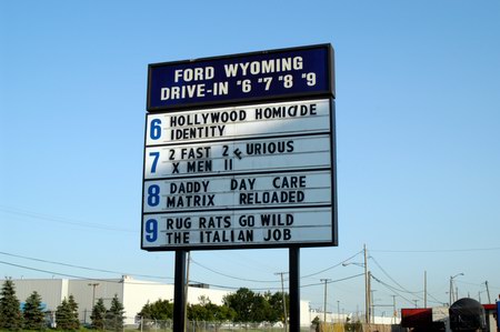 Ford-Wyoming 6-9 Theatre - Marquee - Photo From Water Winter Wonderland